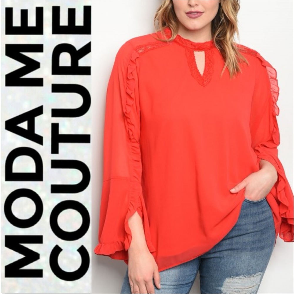PLUS SIZE - CURVYLAST 1 RED TOP - Picture 3 of 4